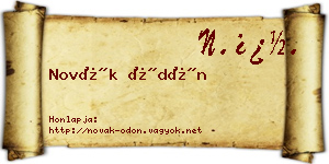 Novák Ödön névjegykártya